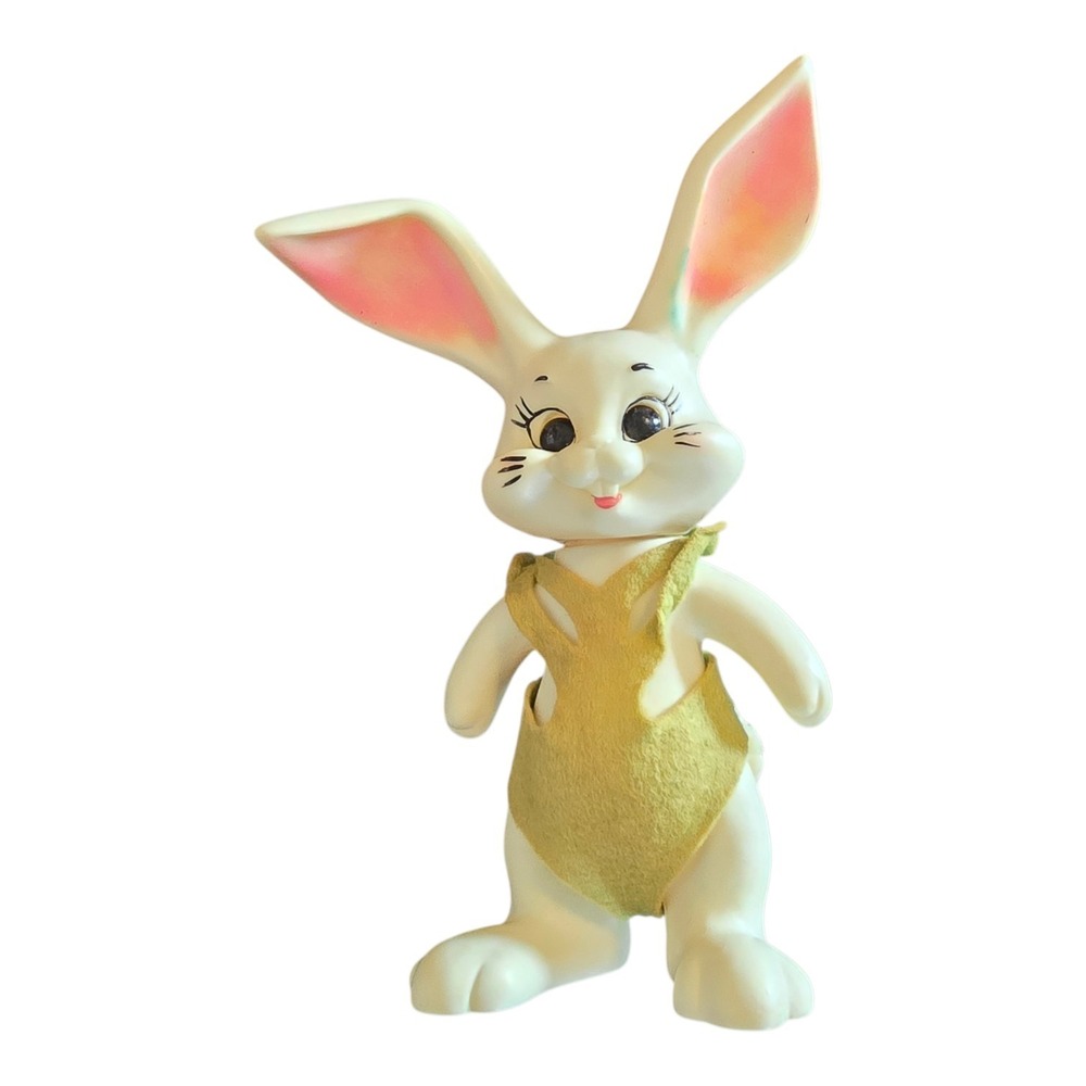 Vintage 60s Easter Bunny Blow Mold Vinyl Plastic Bank Rabbit Roy Des RDF 1968